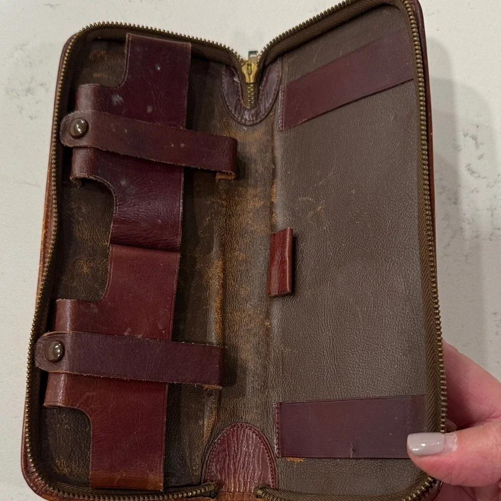 Vintage Brown Leather Card Wallet
